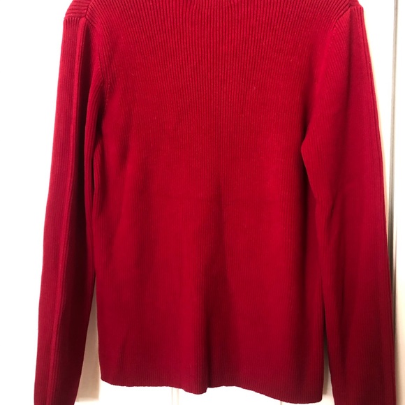 Karen Scott Ribbed Mockneck Pullover Cotton Sweater Red M - Picture 2 of 7